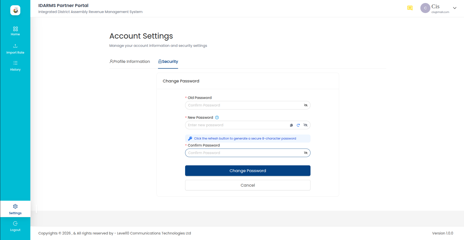Security Settings